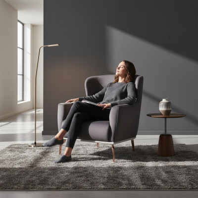 Fauteuil moderne noir Lounge Club Salon Textile Luxe Design