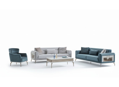 Ensemble de canapé design 4 pièces. Ensemble canapé 3 places Fauteuil Table basse