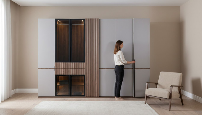Armoire Armoire Armoires Chambre Moderne Bois LUXE 260cm