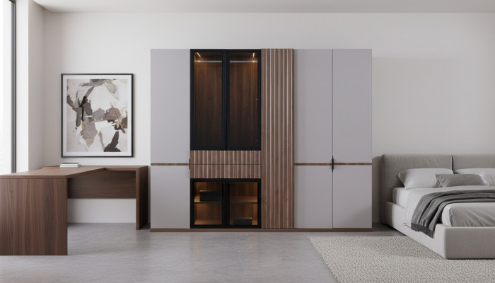Armoire Armoire Armoires Chambre Moderne Bois LUXE 260cm