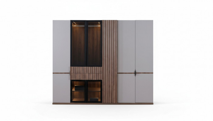 Armoire Armoire Armoires Chambre Moderne Bois LUXE 260cm