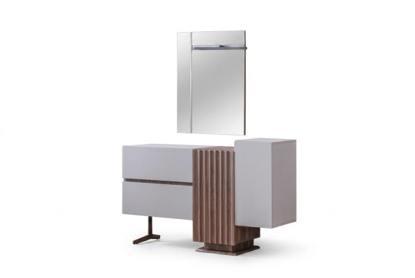 Coiffeuse moderne Mobilier de chambre grise Coiffeuse avec miroir