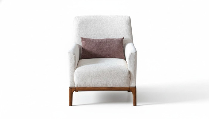 Fauteuil design 1 place Luxe Relax en tissu blanc Fauteuil dans le salon Club Lounge