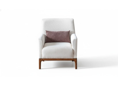 Fauteuil design 1 place Luxe Relax en tissu blanc Fauteuil dans le salon Club Lounge