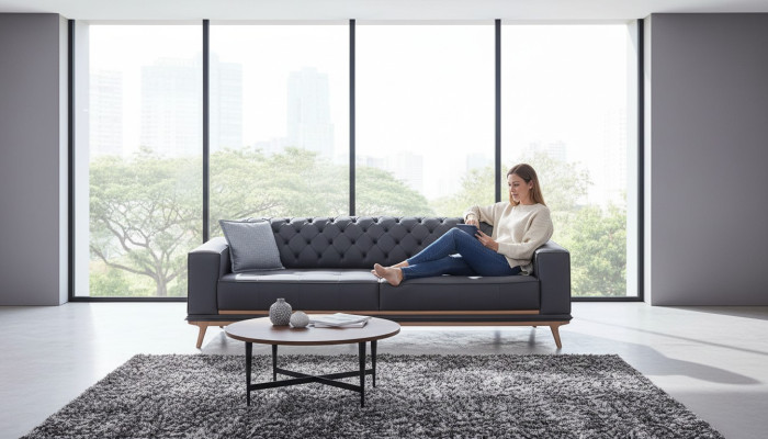 Canapé 4 places Canapés Design Rembourrage Textile Siège Relax Meubles Modernes