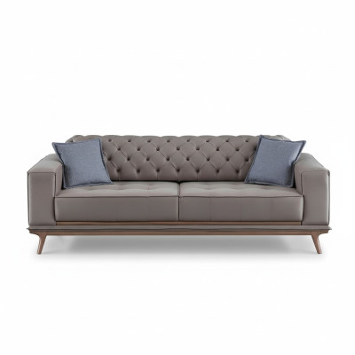 Canapé 4 places Canapés design Tissu gris Relax Siège Meuble Moderne