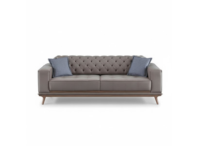 Canapé 4 places Canapés design Tissu gris Relax Siège Meuble Moderne
