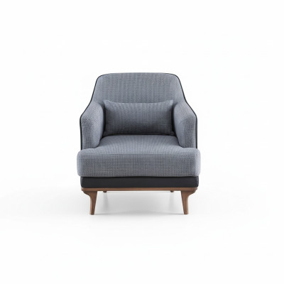 Fauteuil Moderne Gris Siège de Salon Mobilier Textile Design Mobilier 1 Place