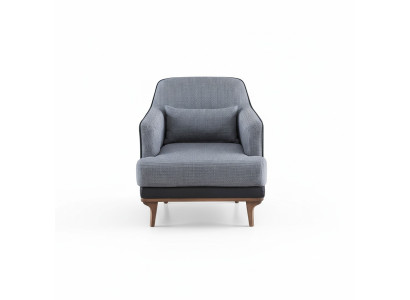 Fauteuil Moderne Gris Siège de Salon Mobilier Textile Design Mobilier 1 Place