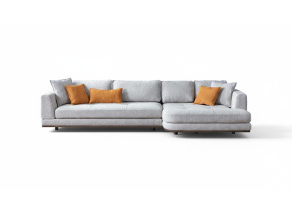 Canapé d'angle de luxe en forme de L Mobilier moderne pour salon Couleur grise Designer