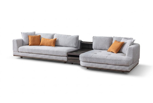 Canapé d'angle exclusif en forme de L Gris Salon Ensemble d'angle Canapé Canapé Rembourrage