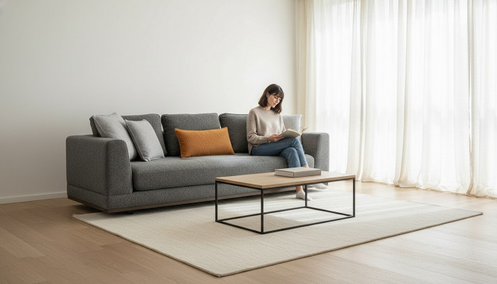 Canapé 3 places Mobilier moderne Blanc Salon de luxe 243cm trois places