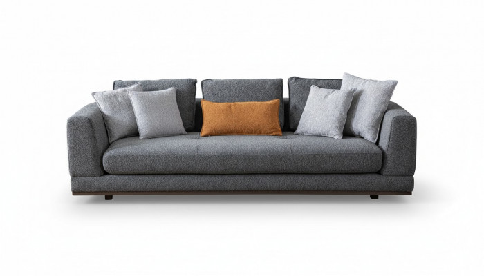 Canapé 3 places Mobilier moderne Blanc Salon de luxe 243cm trois places
