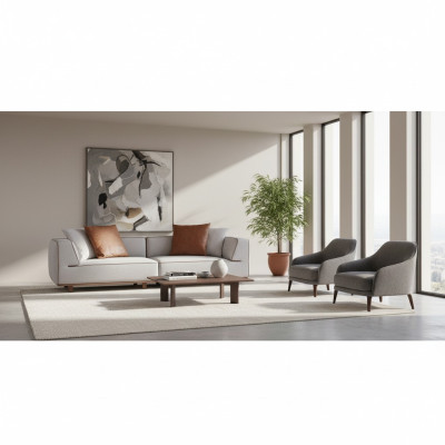 Canapé 4 places Canapés design Rembourrage Gris Textile Siège Relax Mobilier 272cm xl