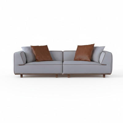 Canapé 4 places Canapés design Rembourrage Gris Textile Siège Relax Mobilier 272cm xl