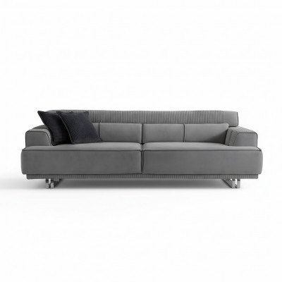 Canapé 3 places Meubles modernes Gris Salon Mobilier de luxe 235cm
