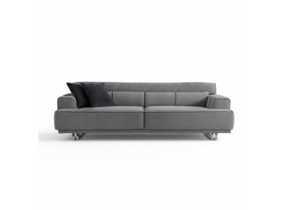Canapé 3 places Meubles modernes Gris Salon Mobilier de luxe 235cm