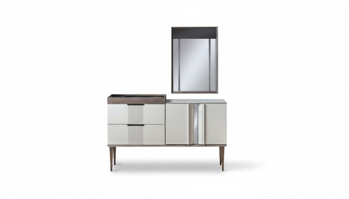 Coiffeuse de design avec miroir Mobilier de chambre de luxe 2 pièces. Style