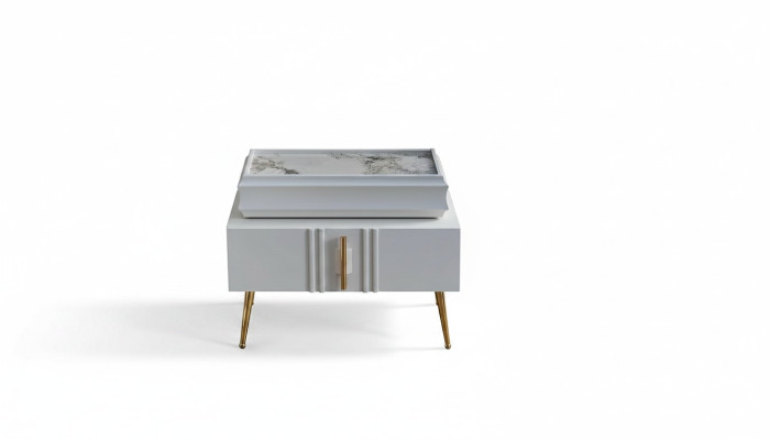 Tables de chevet exclusives Mobilier de designer Couleur beige dans la chambre à coucher nouvelle