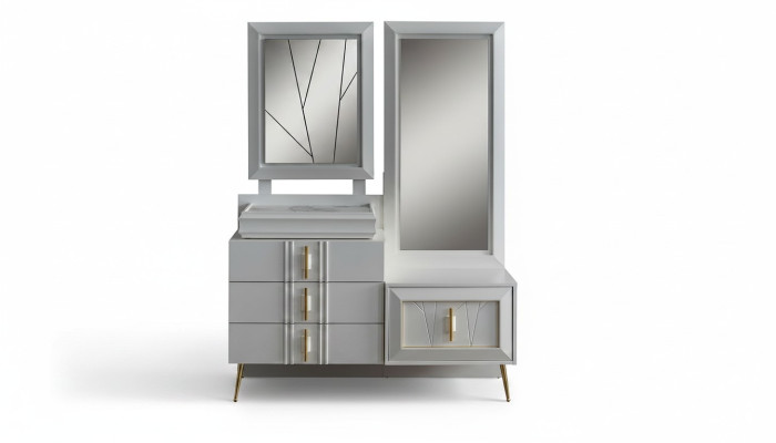 Coiffeuse avec miroir Luxueuse console Ensemble de chambre exclusif 2 pièces