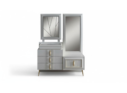 Coiffeuse avec miroir Luxueuse console Ensemble de chambre exclusif 2 pièces