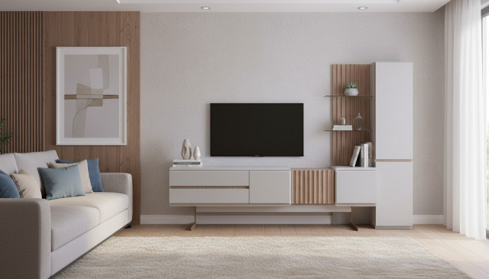 Ensemble de salon exclusif 2 pièces Meuble TV Armoire Étagère Étagères Mobilier