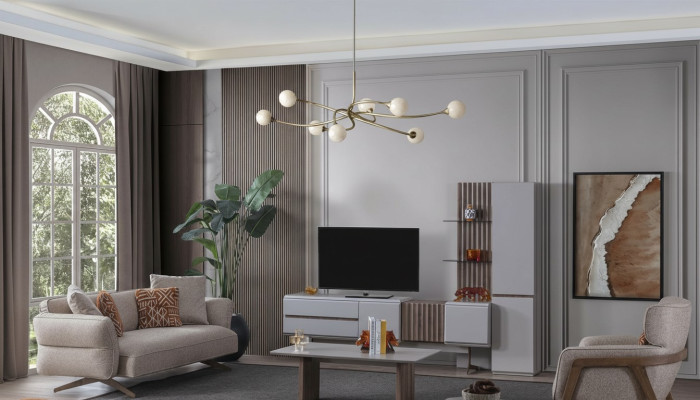 Set de salon Mobilier complet de chambre Sofa Canapé Ensemble 5 pièces.