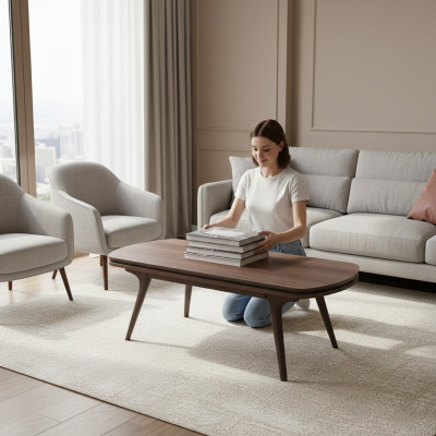 Table basse 130 x 75 Mobilier de table Meubles Tables en bois Mobilier moderne