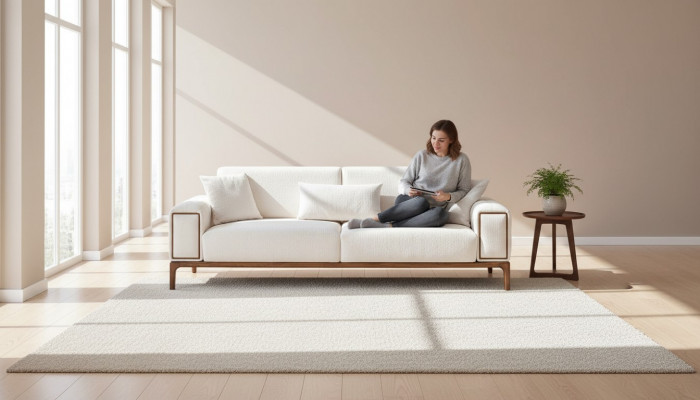 Canapé 3 places Mobilier moderne Couleur blanche Salon Luxueux trois places