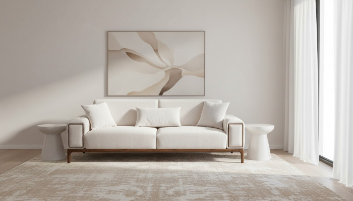 Canapé 3 places Mobilier moderne Couleur blanche Salon Luxueux trois places
