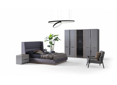 Chambre à coucher Ensemble de lit Armoires à vêtements Armoire Lits 2x Tables de chevet 4 pièces.