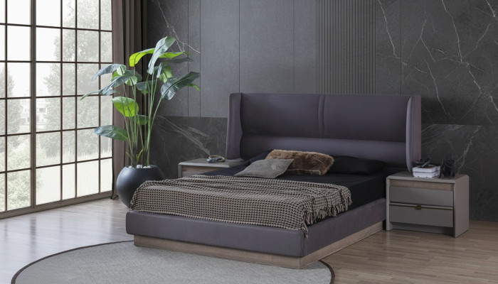 Ensemble de chambre à coucher de luxe Lit complet 2x Table de chevet Moderne 3 pièces nouvelle