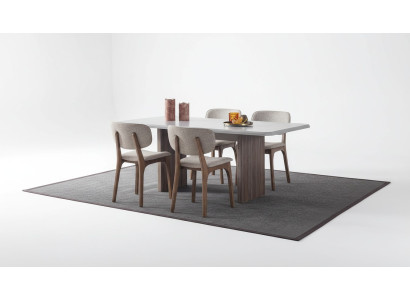 Ensemble de salle à manger design. Composé de 5 pièces. Table à manger et 4 chaises modernes.