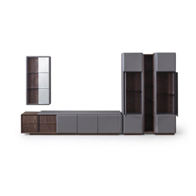 ensemble de salon exclusif TV armoire 2x vitrine étagère murale étagères 4 pièces.