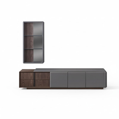 Ensemble de salon design TV Armoire avec étagère murale exclusive Étagère 2 pièces.