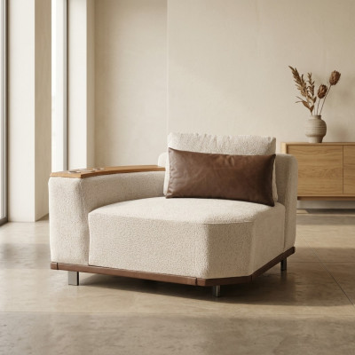 Canapé modulaire beige Designer Canapés d'angle Salon Rembourrages luxueux Sofas