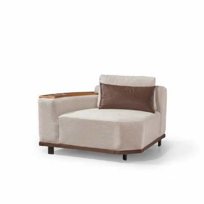 Canapé d'angle exclusif en beige en forme de L pour salon. Canapé rembourré neuf.