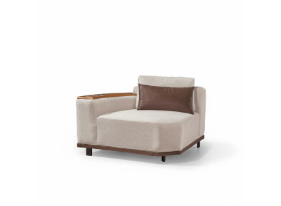 Canapé d'angle exclusif en beige en forme de L pour salon. Canapé rembourré neuf.