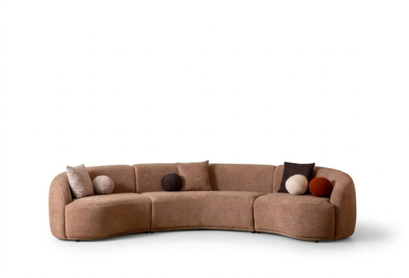 Canapé rond design Marron Coin de canapé Mobilier moderne Salon Canapés de luxe