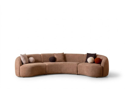 Canapé rond design Marron Coin de canapé Mobilier moderne Salon Canapés de luxe