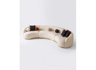 Canapé rond de designer Ensemble d'angle blanc Mobilier moderne dans le salon de luxe