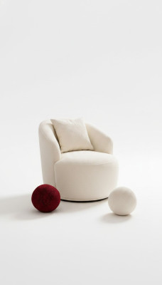 Fauteuil moderne blanc siège de salon textile design mobilier club lounge