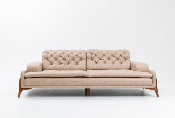 Canapé moderne 3 places Designer Couleur beige Style 240 cm Salon Canapés beige