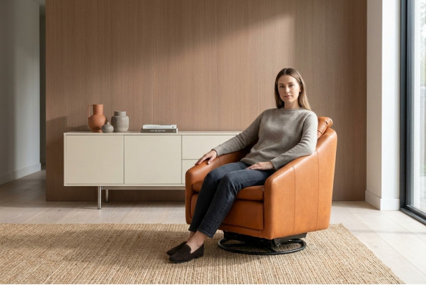 Fauteuil moderne Salon Orange Style Mobilier Designer Lounge Club 75x90