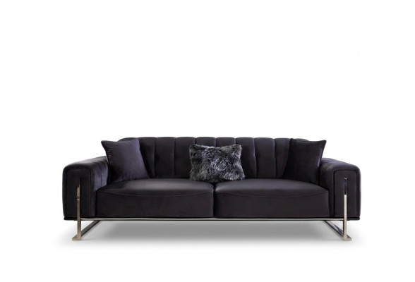 Canapé design 3 places Meubles modernes Noir 240cm Grand xxl Salon