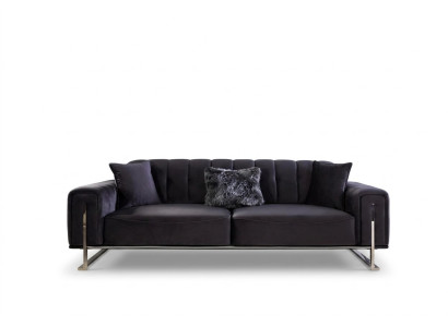 Canapé design 3 places Meubles modernes Noir 240cm Grand xxl Salon