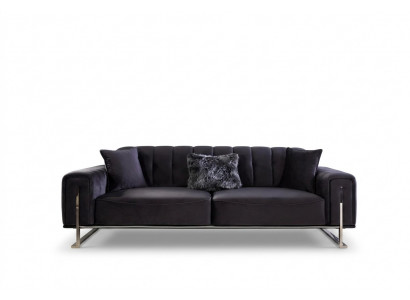 Canapé design 3 places Meubles modernes Noir 240cm Grand xxl Salon