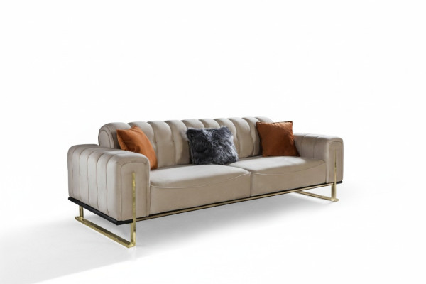 Canapé 3 places Mobilier moderne Couleur beige Salon Canapés de luxe 240 cm