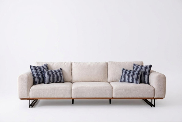 Designer Canapé 4 Places Mobilier Moderne Couleur Blanche de Style Salon