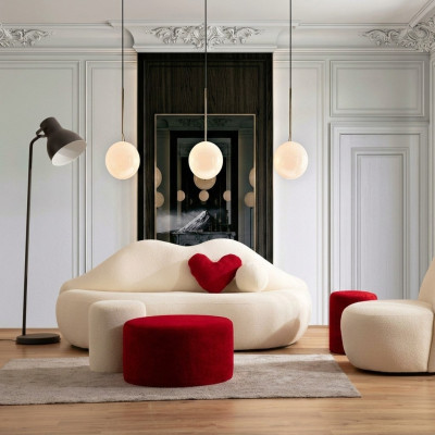 Designer Canapé de salon Canapé Meubles 4 pièces. Canapé 3 places et 3 tabourets